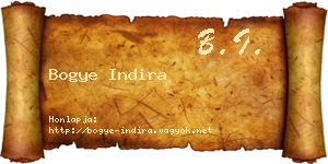 Bogye Indira névjegykártya
